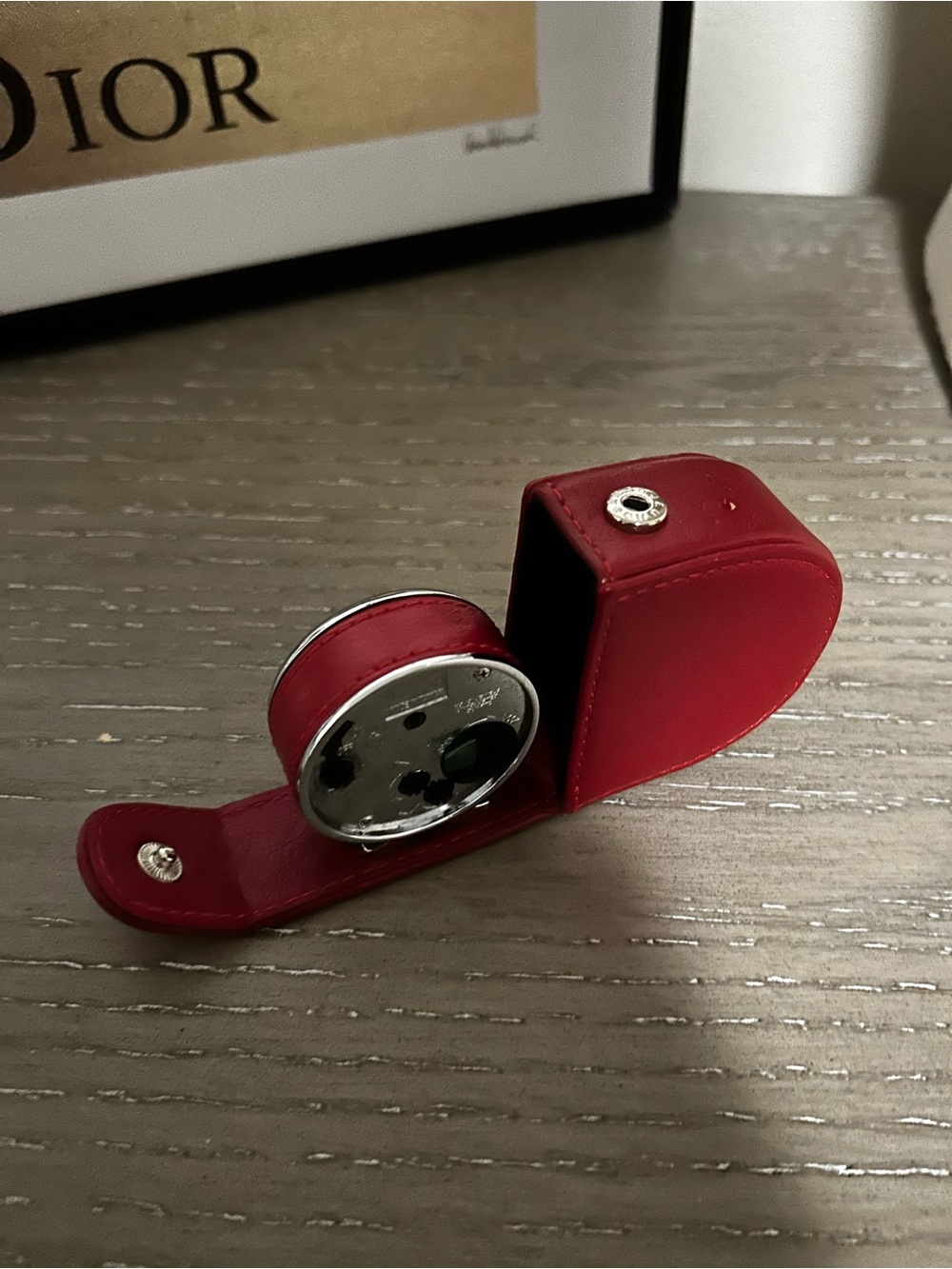 Red Leather Travel Alarm Clock - Unbranded - Picture 3 of 4